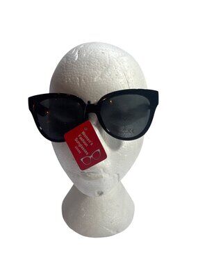 Womens UV400 Fashion Sunglasses Black Lightweight Square Frame New With Tags